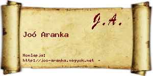 Joó Aranka névjegykártya